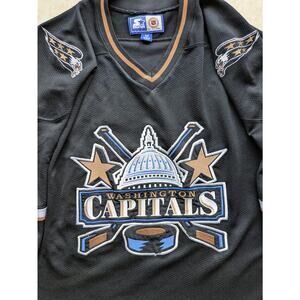 Washington Capitals 90s STARTER jersey Capitol alt M black NHL hockey vintage